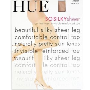 HUE So Silky Sheer Control Top & Invisible Reinforced Toe Natural Size 4